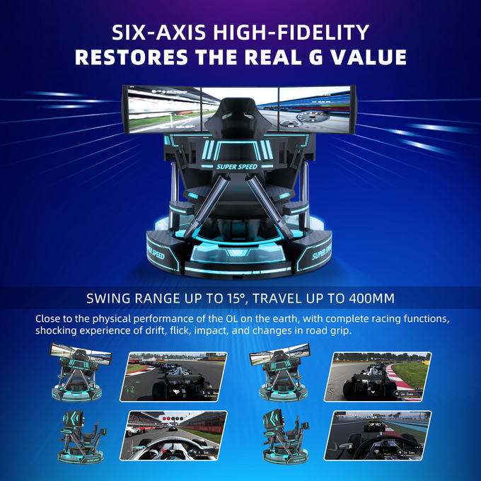 পাইকারি মূল্য VR রেসিং সিমুলেটর বাণিজ্যিক 9D VR সুপার স্পিড কার গেম সরঞ্জাম 5