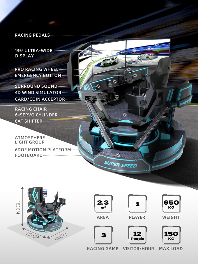 পাইকারি মূল্য VR রেসিং সিমুলেটর বাণিজ্যিক 9D VR সুপার স্পিড কার গেম সরঞ্জাম 4