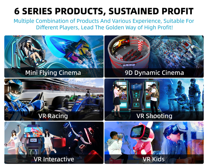 থিম পার্ক মিউজিয়ামের জন্য 4KW Deepoon E3 9D VR সিমুলেটর 1